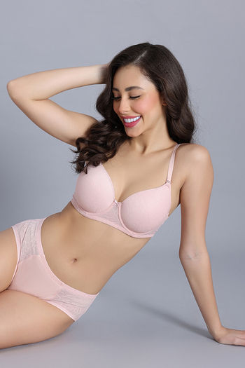 Buy Zivame Beautiful Basic Padded Regular Wired 3/4th Coverage Tshirt Bra - Crystal Pink